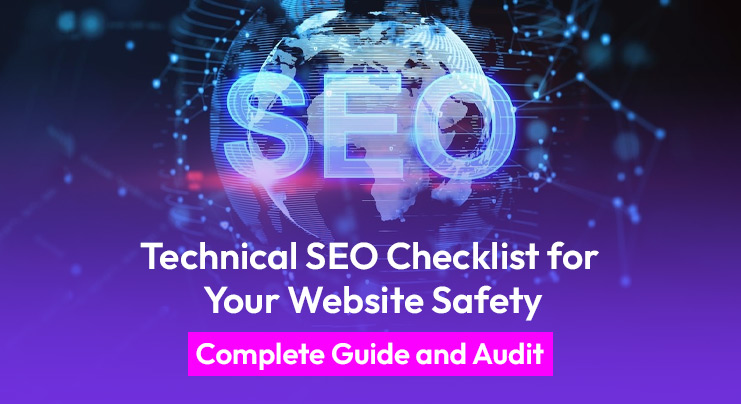 SEO checklist graphic showing technical SEO for website safety and ranking improvement
